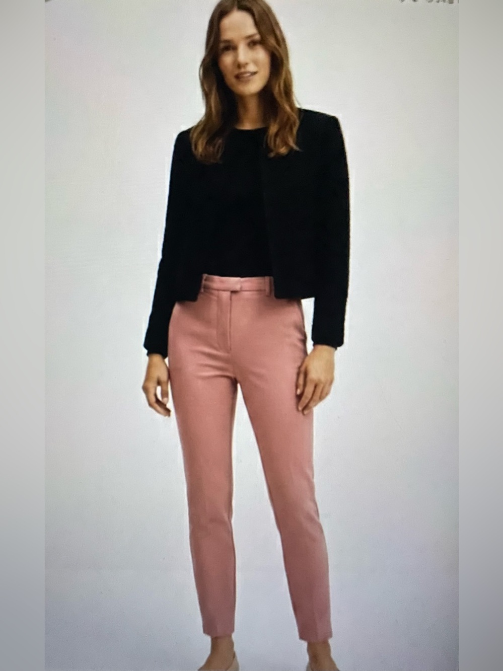 NWT Mango Skinny Pink Stretch Regular Waist Trousers